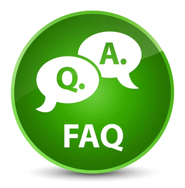 Faq （问题答案气泡图标） 优雅的绿色圆按钮 — 图库照片