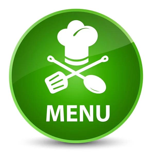 Menü (icon étterem) elegáns zöld kör gomb — Stock Fotó