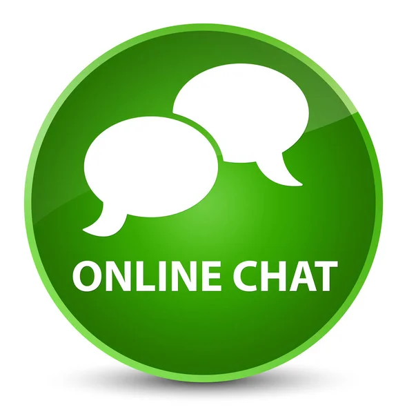 Online chat elegant green round button — Stock Photo, Image