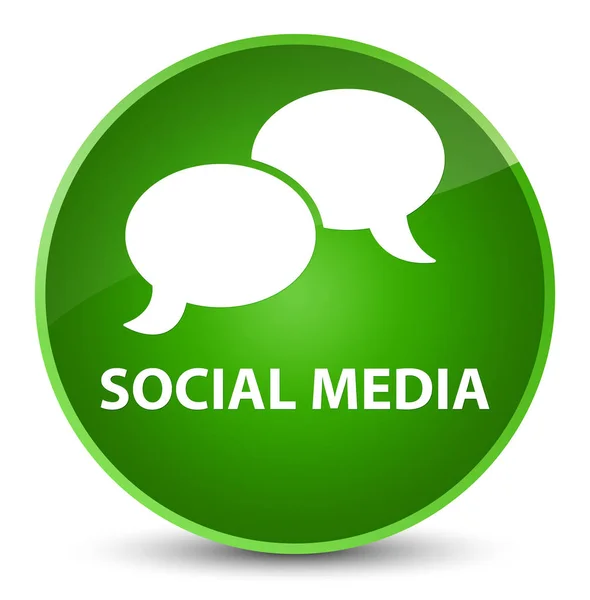 Elegante groene ronde knop sociale media (chat zeepbel pictogram) — Stockfoto
