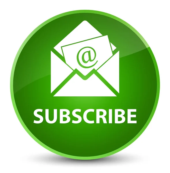 Subscribe (newsletter email icon) elegant green round button — Stock Photo, Image