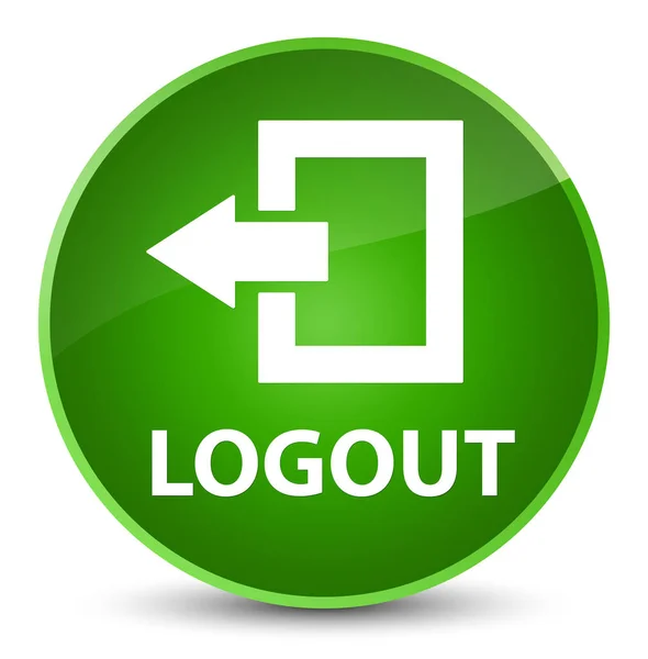 Logout elegant green round button — Stock Photo, Image