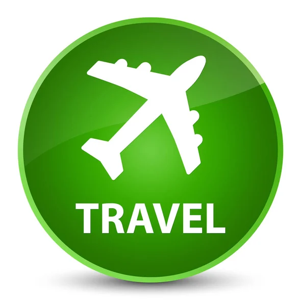 Viaje (icono de avión) botón redondo verde elegante —  Fotos de Stock