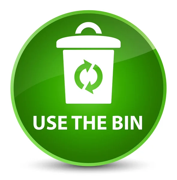 Utilisez le bouton rond vert poubelle élégant — Photo