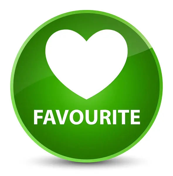 Favourite (heart icon) elegant green round button — Stock Photo, Image