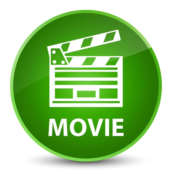 Movie (cinema clip icon) elegant green round button — Stock Photo, Image