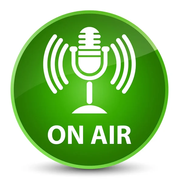 Hava (mikrofon simgesi) zarif yeşil yuvarlak düğmesi — Stok fotoğraf