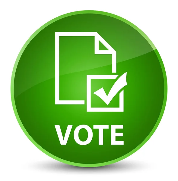 投票 （调查图标） 优雅的绿色圆形按钮 — 图库照片