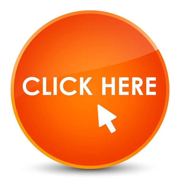 Haga clic aquí elegante botón redondo naranja —  Fotos de Stock