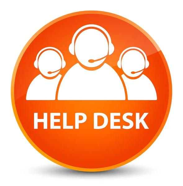 帮助台 （客户关怀团队图标） 优雅橙色圆形按钮 — 图库照片