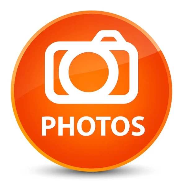 Фотографии (значок камеры) элегантный оранжевый круглый кнопки — стоковое фото