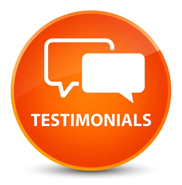 Testimonials elegant orange round button — Stock Photo, Image