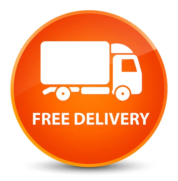 Free delivery elegant orange round button — Stock Photo, Image