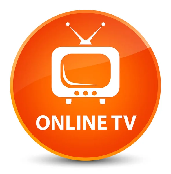 Online tv elegant orange runda knappen — Stockfoto