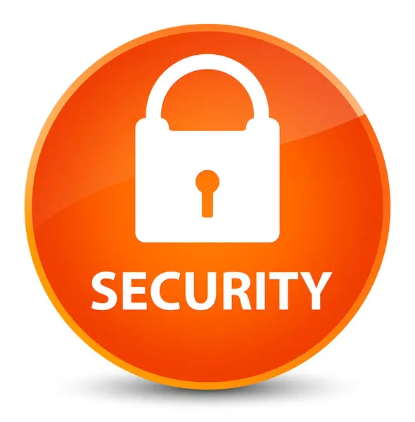 Sicurezza (icona del lucchetto) elegante pulsante rotondo arancione — Foto Stock