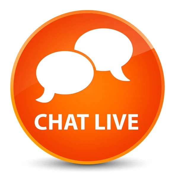 Chat live elegante oranje ronde knop — Stockfoto