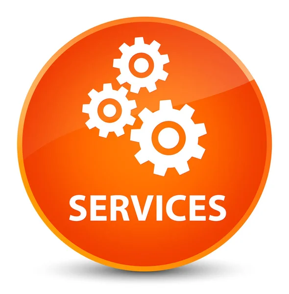 Services (gears icon) elegant orange round button — Stock Photo, Image
