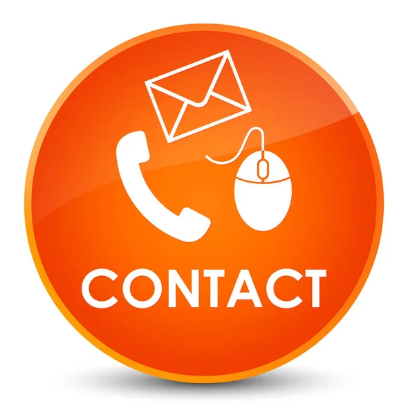 Επαφή (τηλέφωνο ηλεκτρονικό ταχυδρομείο και το ποντίκι εικονίδιο) πορτοκαλί κομψό στρογγυλό κουμπί — Φωτογραφία Αρχείου