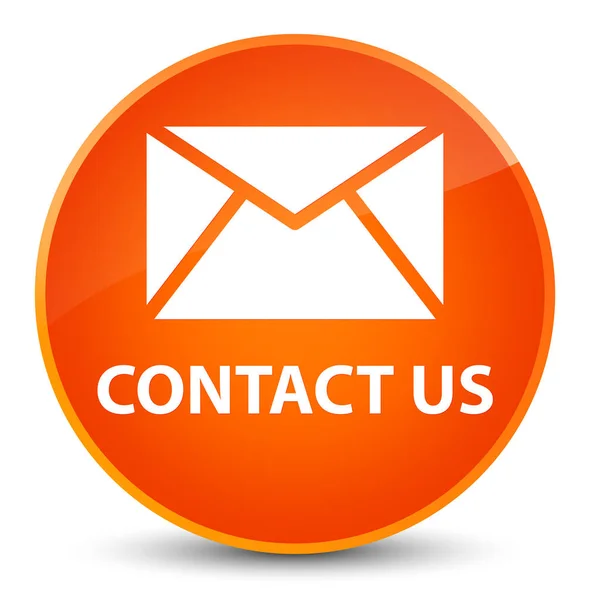 Contattaci (icona e-mail) elegante pulsante rotondo arancione — Foto Stock
