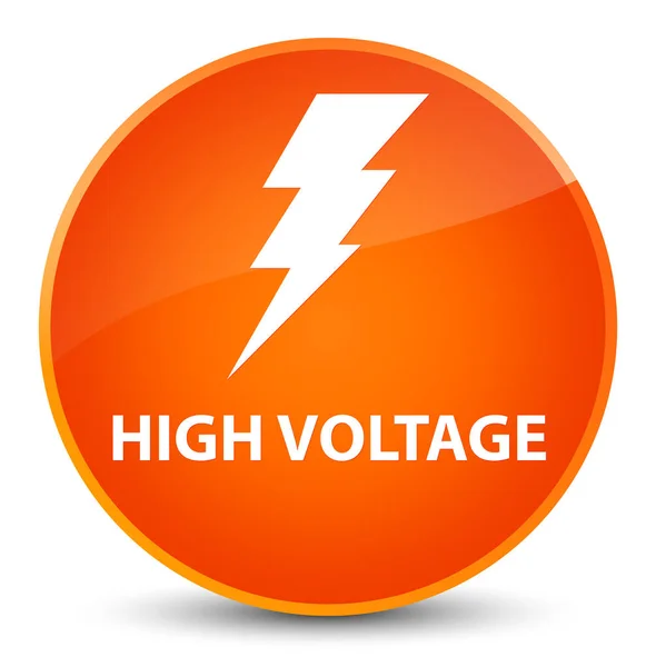 High voltage (electricity icon) elegant orange round button