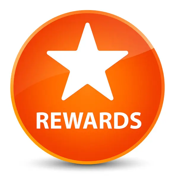 Ödüller (yıldız simgesi) zarif turuncu yuvarlak düğmesine — Stok fotoğraf