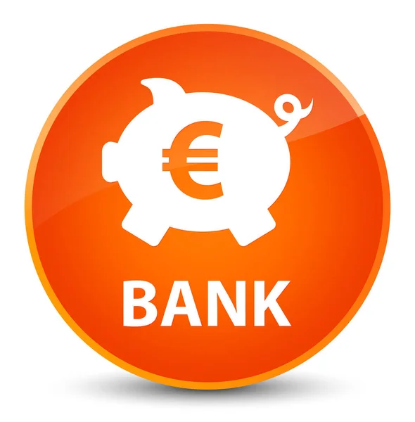 Банк (свинна коробка знак євро) елегантна помаранчева кругла кнопка — стокове фото
