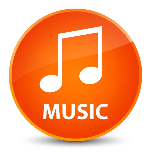 Música (icono de la melodía) botón redondo naranja elegante — Foto de Stock