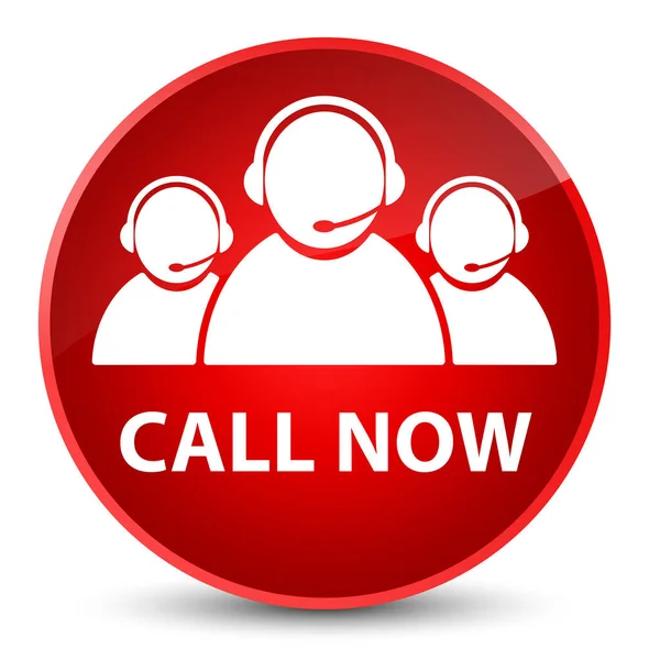 Call now (customer care team icon) elegant red round button — Stock Photo, Image