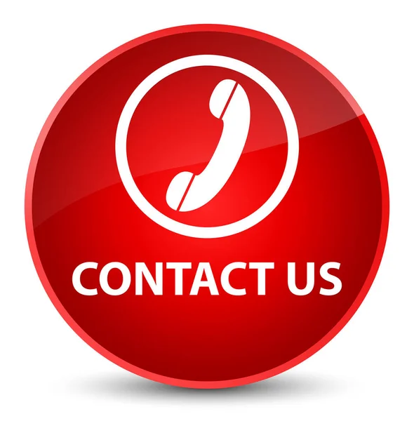 Skontaktuj się z nami (ikonę telefonu) elegancki czerwony okrągły przycisk — Zdjęcie stockowe
