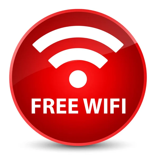 Wifi gratuit élégant bouton rond rouge — Photo
