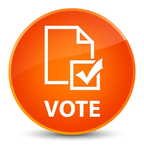 投票 （调查图标） 优雅橙色圆形按钮 — 图库照片