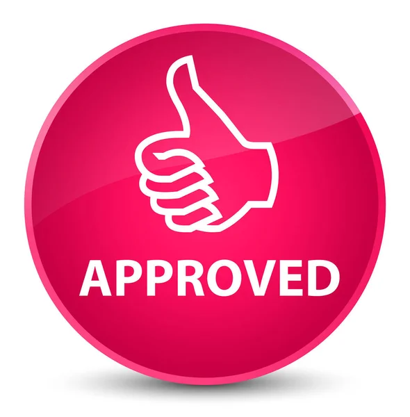 Approved (thumbs up icon) elegant pink round button