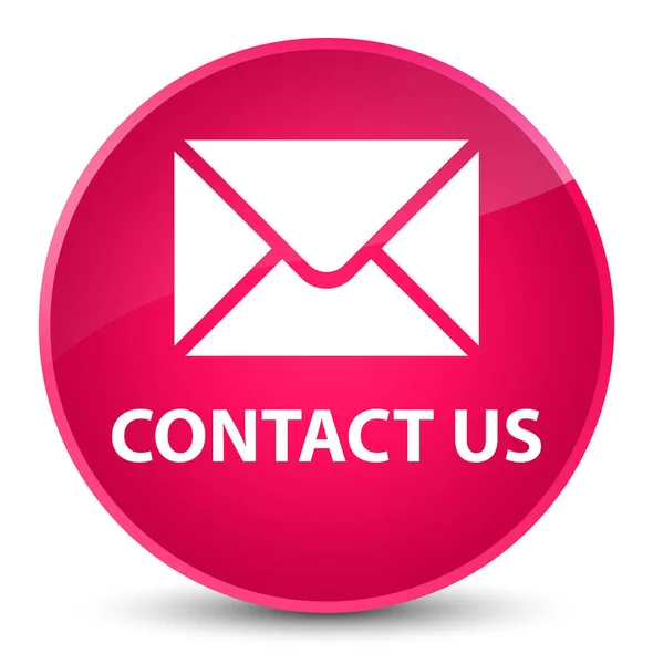 Contacte-nos (ícone de e-mail) botão redondo rosa elegante — Fotografia de Stock