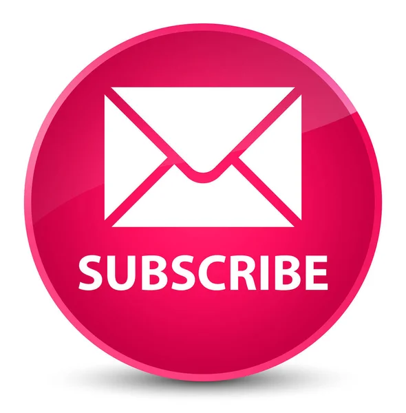 Assine (ícone de e-mail) botão redondo rosa elegante — Fotografia de Stock