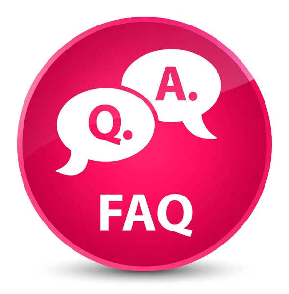 Faq (pergunta resposta ícone bolha) elegante rosa botão redondo — Fotografia de Stock