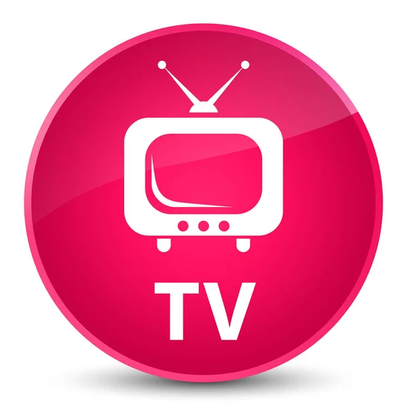 Elegancki telewizor różowy okrągły przycisk — Zdjęcie stockowe