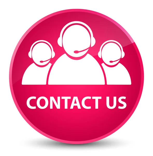 Kontaktieren Sie uns (Kundenbetreuungsteam Symbol) elegante rosa runde Taste — Stockfoto