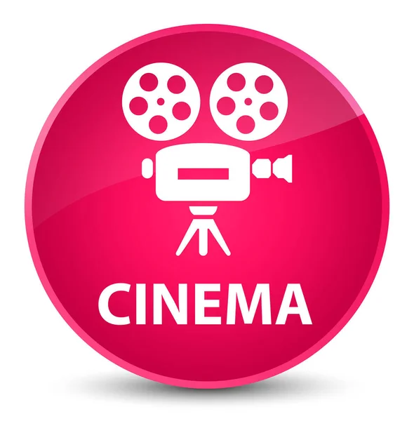 Cinema (icona della videocamera) elegante pulsante rotondo rosa — Foto Stock