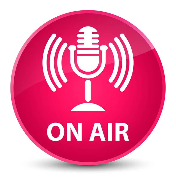 On air (icona microfono) elegante pulsante rotondo rosa — Foto Stock