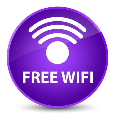 Ücretsiz Wi-Fi zarif mor yuvarlak düğmesi