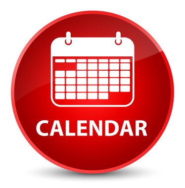 Takvim zarif kırmızı yuvarlak düğmesi