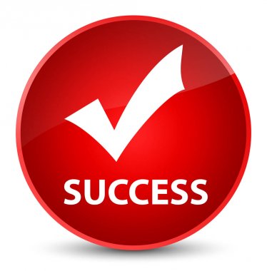 Başarı (simge doğrulama) zarif kırmızı yuvarlak düğmesi
