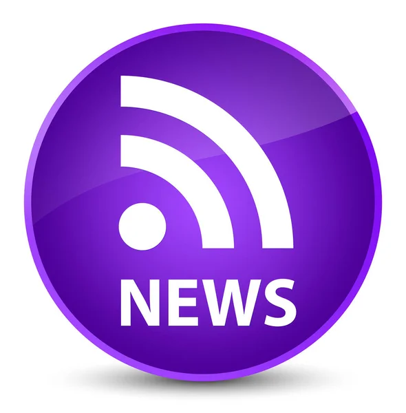 Notizie (icona RSS) elegante pulsante rotondo viola — Foto Stock