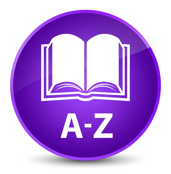 A-Z (kirja-kuvake) tyylikäs violetti pyöreä painike — kuvapankkivalokuva