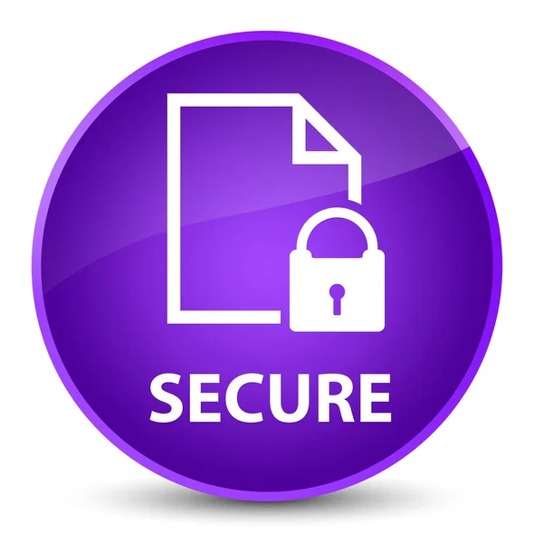 Secure (document page padlock icon) elegant purple round button — Stock Photo, Image