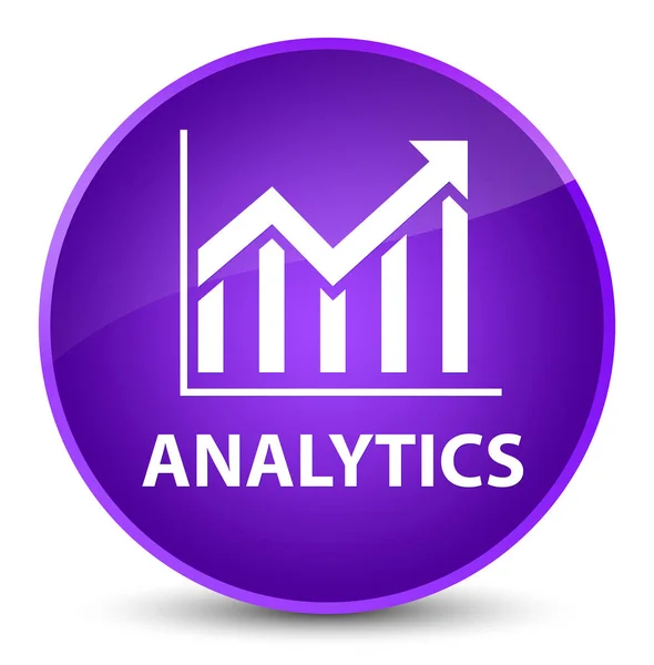 Analytics (ícone de estatísticas) botão redondo roxo elegante — Fotografia de Stock