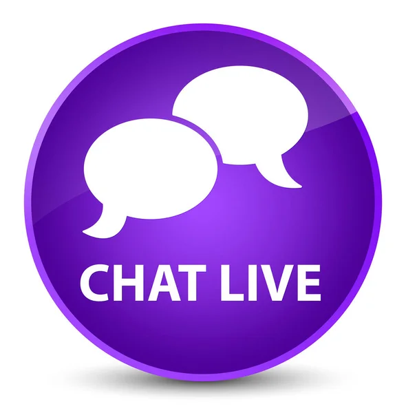 Chat live élégant bouton rond violet — Photo
