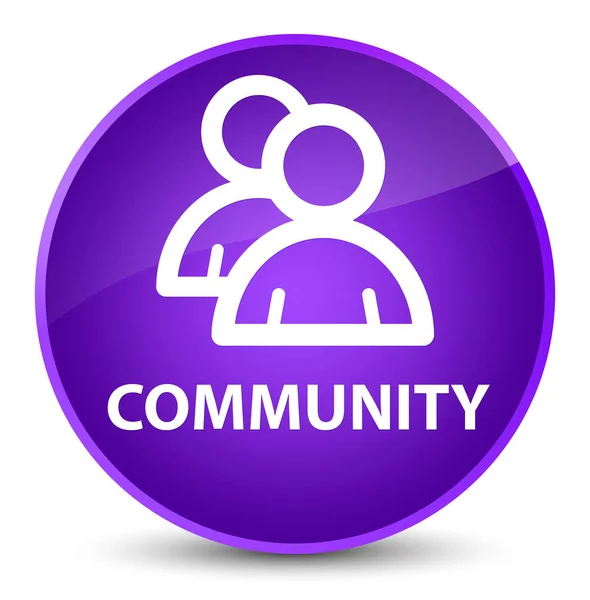Comunidade (ícone de grupo) botão redondo roxo elegante — Fotografia de Stock
