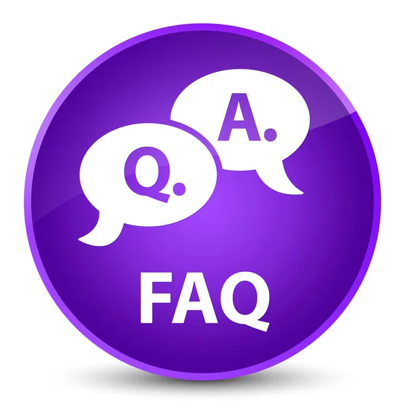 FAQ (fråga svar bubbla ikon) elegant lila runda knappen — Stockfoto