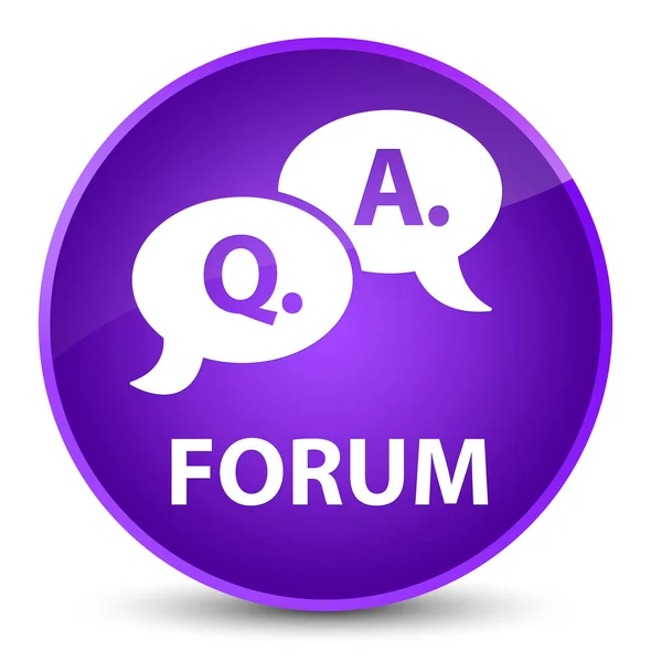 Foro (pregunta respuesta burbuja icono) botón redondo púrpura elegante — Foto de Stock